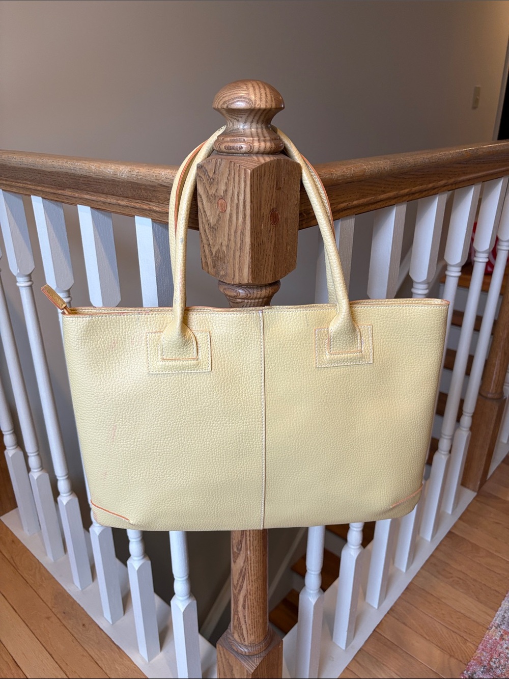 Elegant Yellow faux leather tote bag